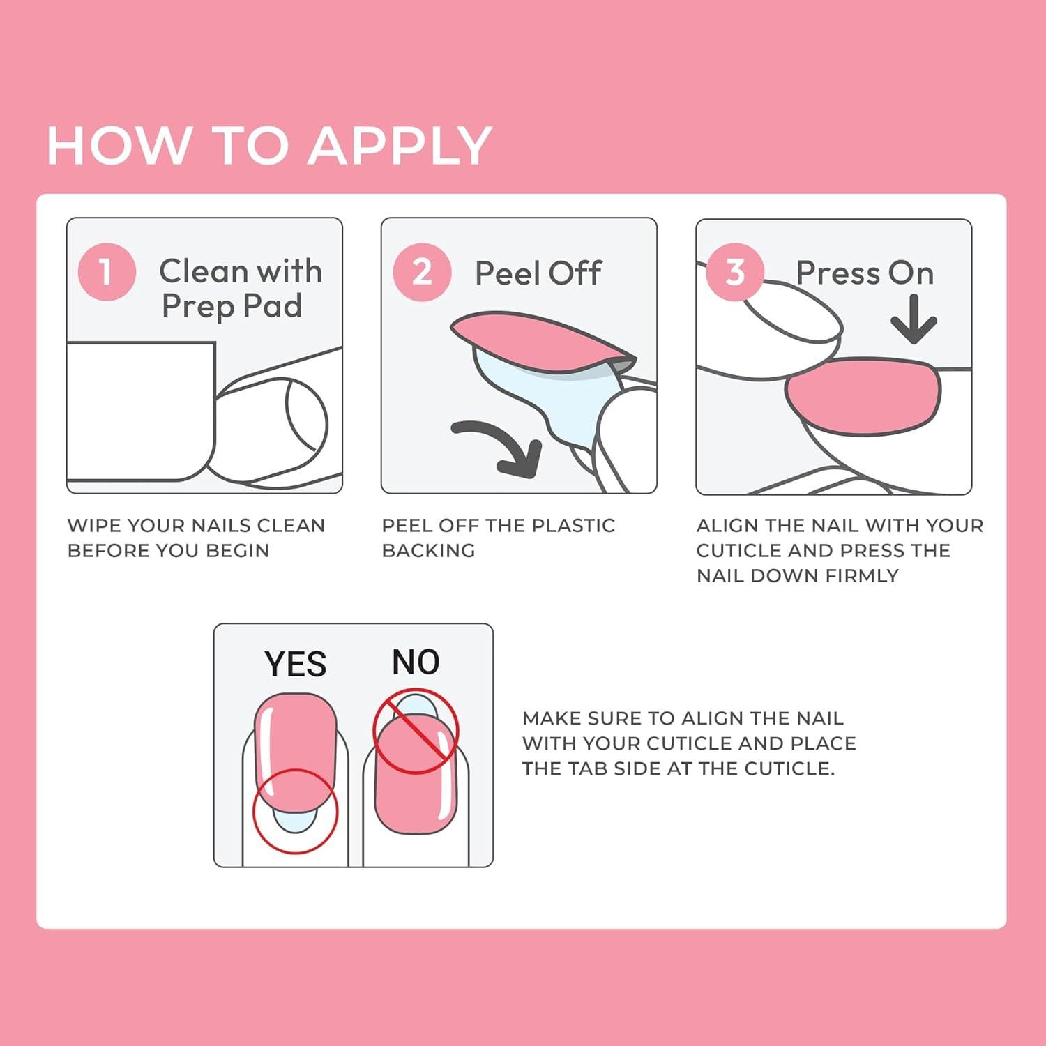 Uñas Postizas KISS imPRESS Cortas Punto Rosa 30 Uñas