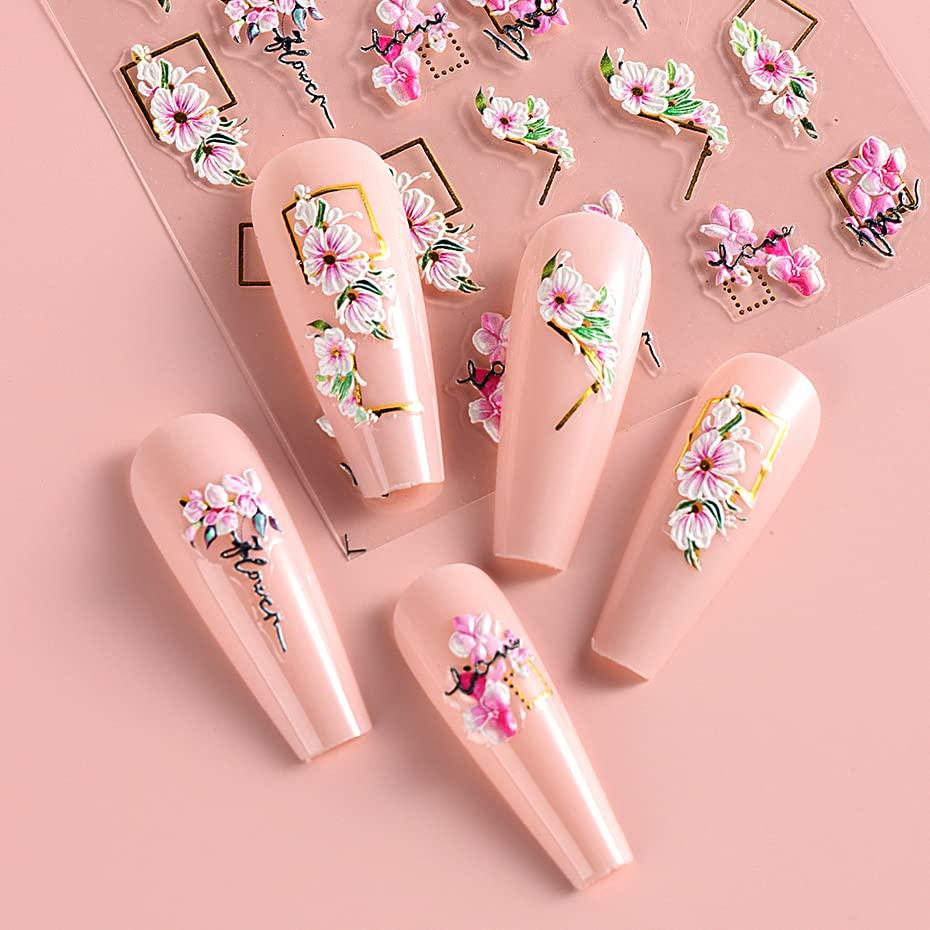 Calcomanías Autoadhesivas para Uñas 3D Jmeowio - 4 Hojas