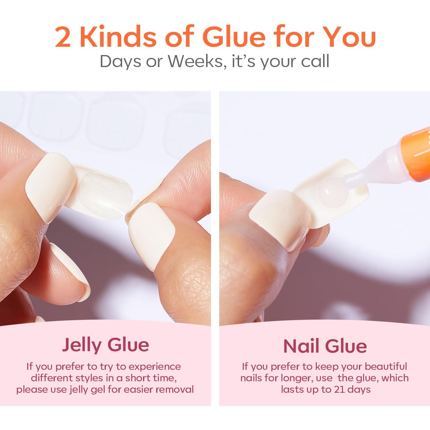 Kit Uñas Postizas Modelones Blancas 32Pcs 16 Tamaños