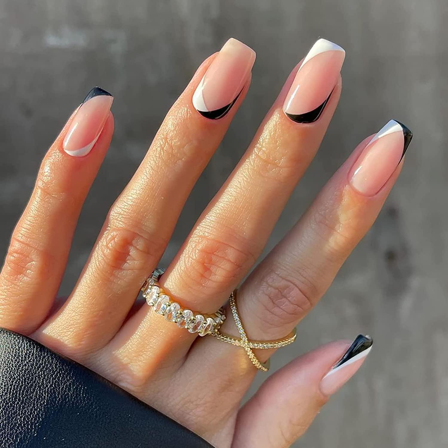 6 Paquetes Uñas Postizas Medianas Misssix 144 Pcs Almendras