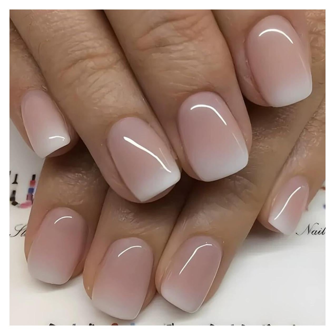 Uñas Postizas Acrílicas Cuadradas Juggssa 24PCS Brillantes