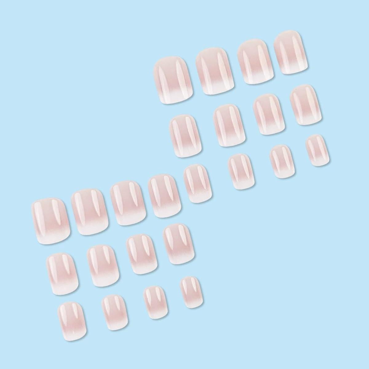 Uñas Postizas Acrílicas Cuadradas Juggssa 24PCS Brillantes