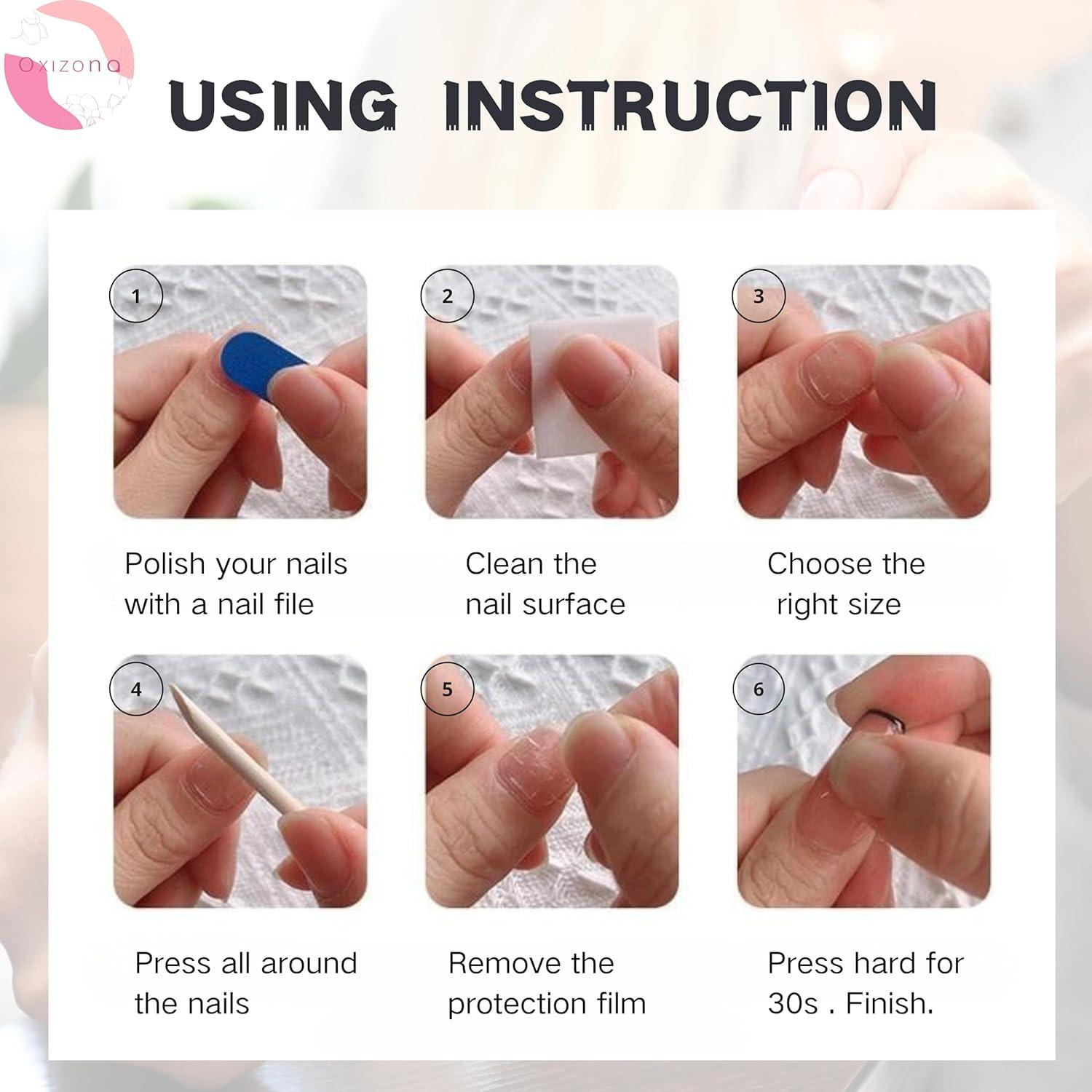 Etiquetas Adhesivas para Uñas Oxizona - 240 Piezas Impermeables