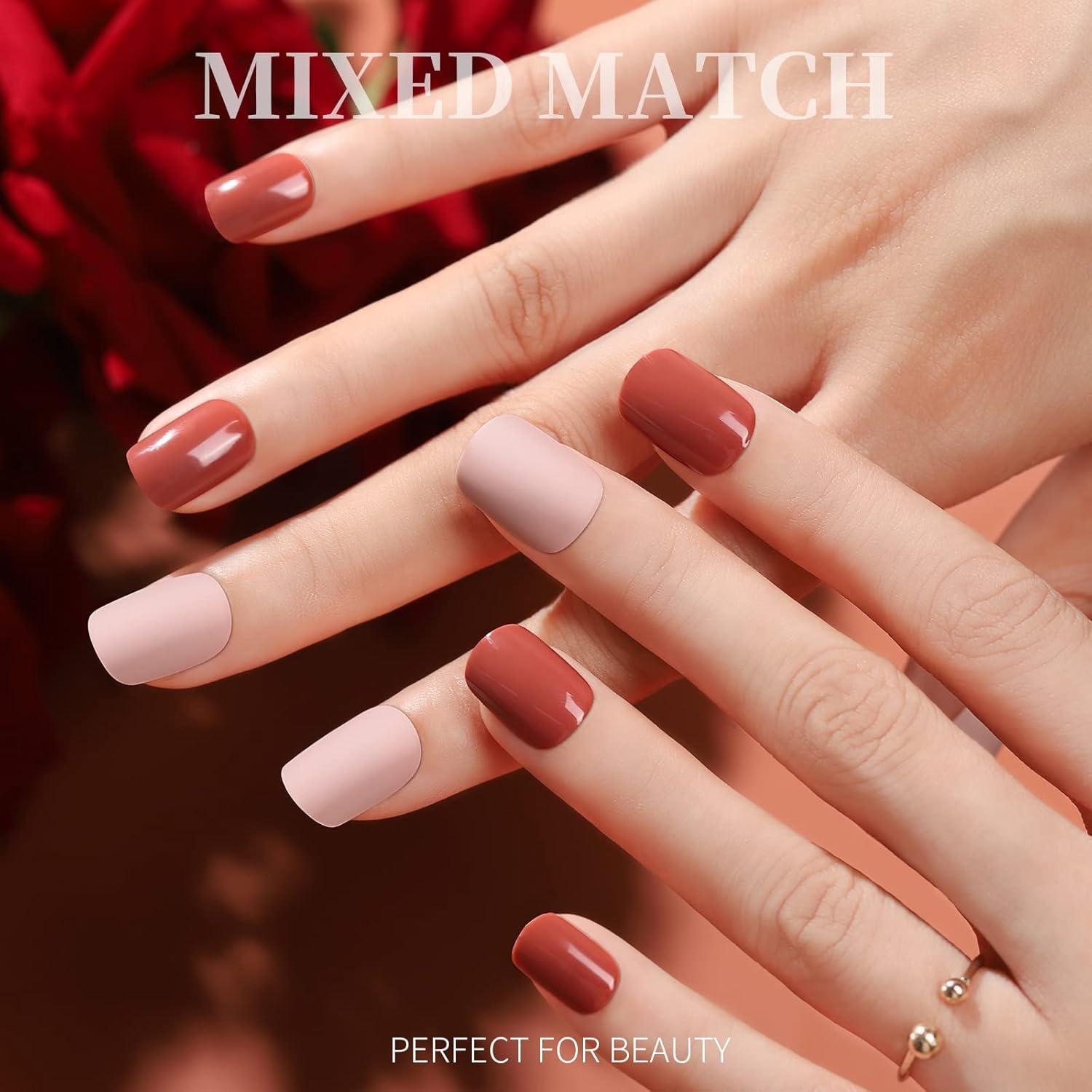 Uñas Postizas Cortas Cuadradas Teenitor 576pcs 12 Colores