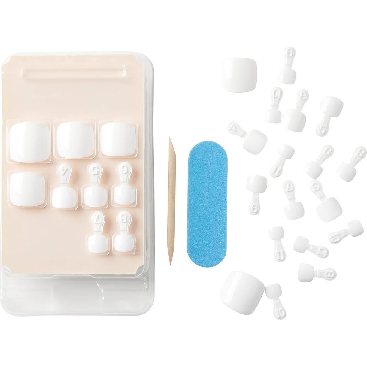 KISS Gel Fantasy Uñas Postizas Clásicas 28 Piezas con Pegamento