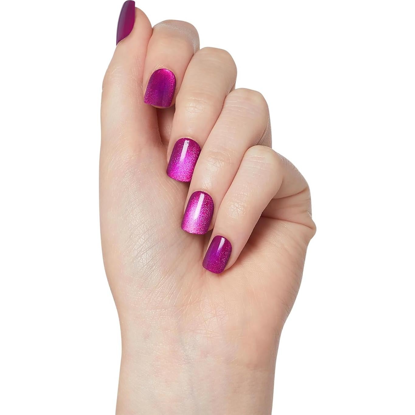 Uñas Postizas KISS imPRESS No Glue Mani Rosa Oscuro Cortas