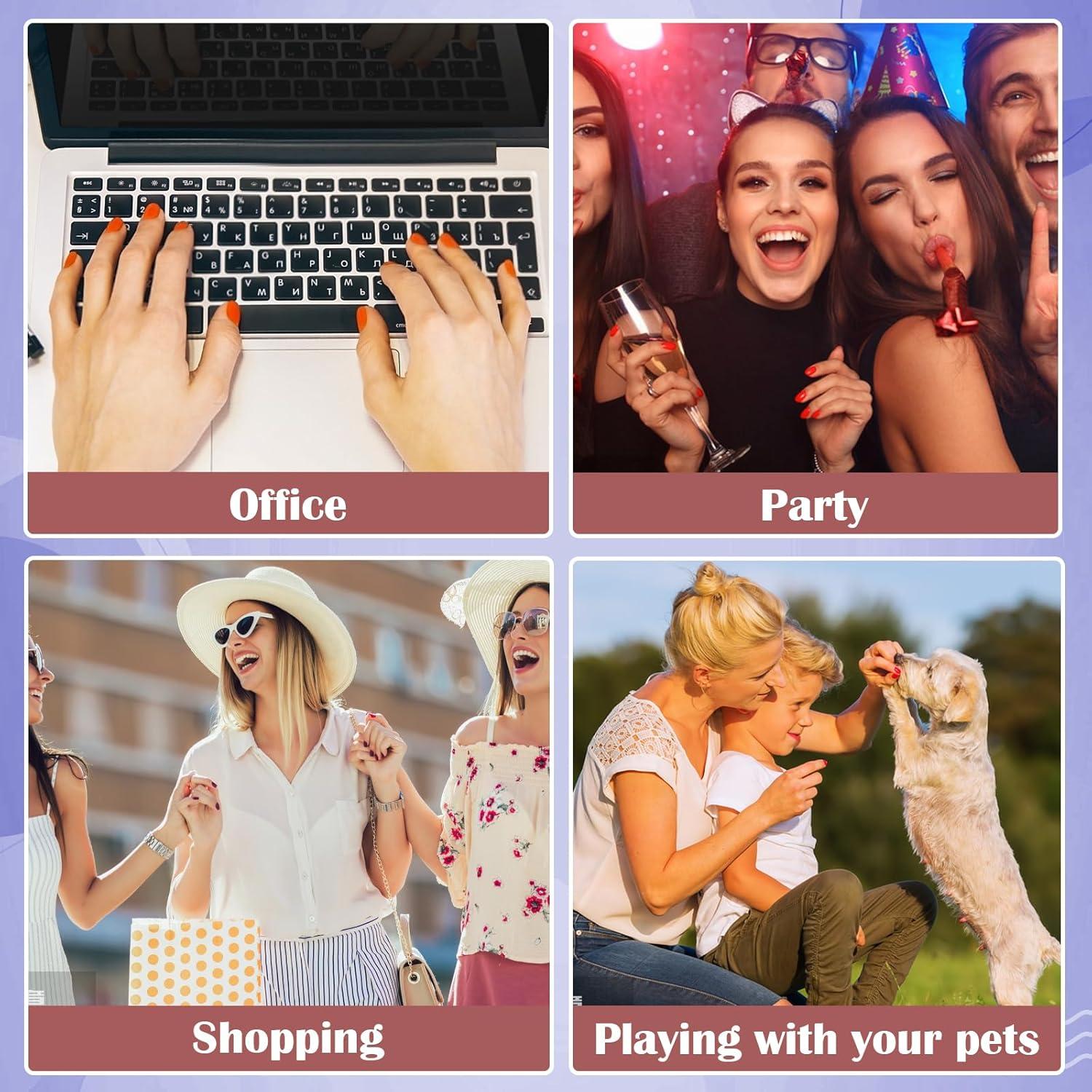 Uñas Postizas Cortas Jofay Fashion Rojo Vino 24PCS