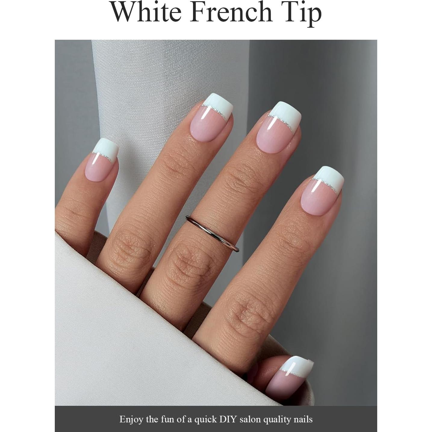 Tiras de Uñas de Gel Semi Curadas AutyaMee 20 Piezas Francesa