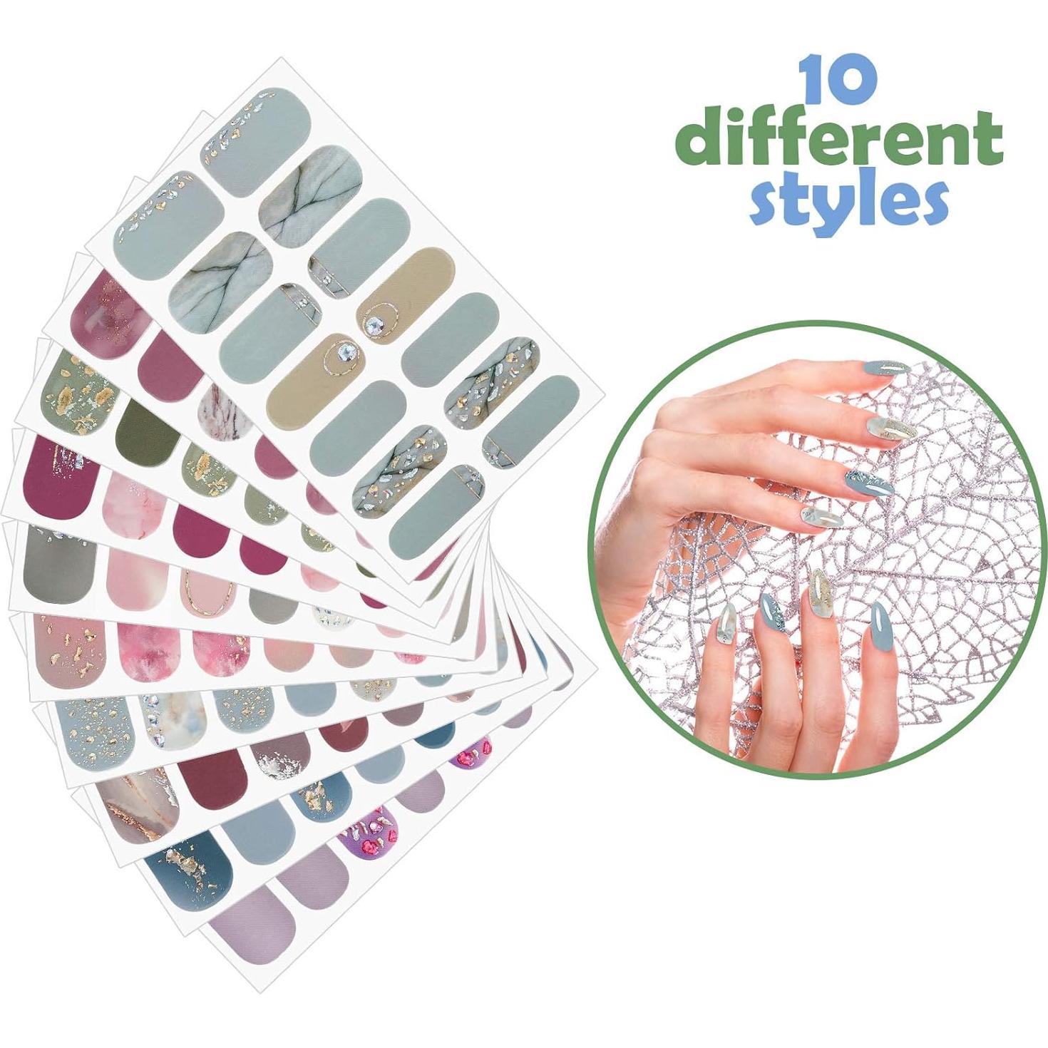 Calcomanías de Uñas Autoadhesivas Maitys 140 Pcs Gradiente