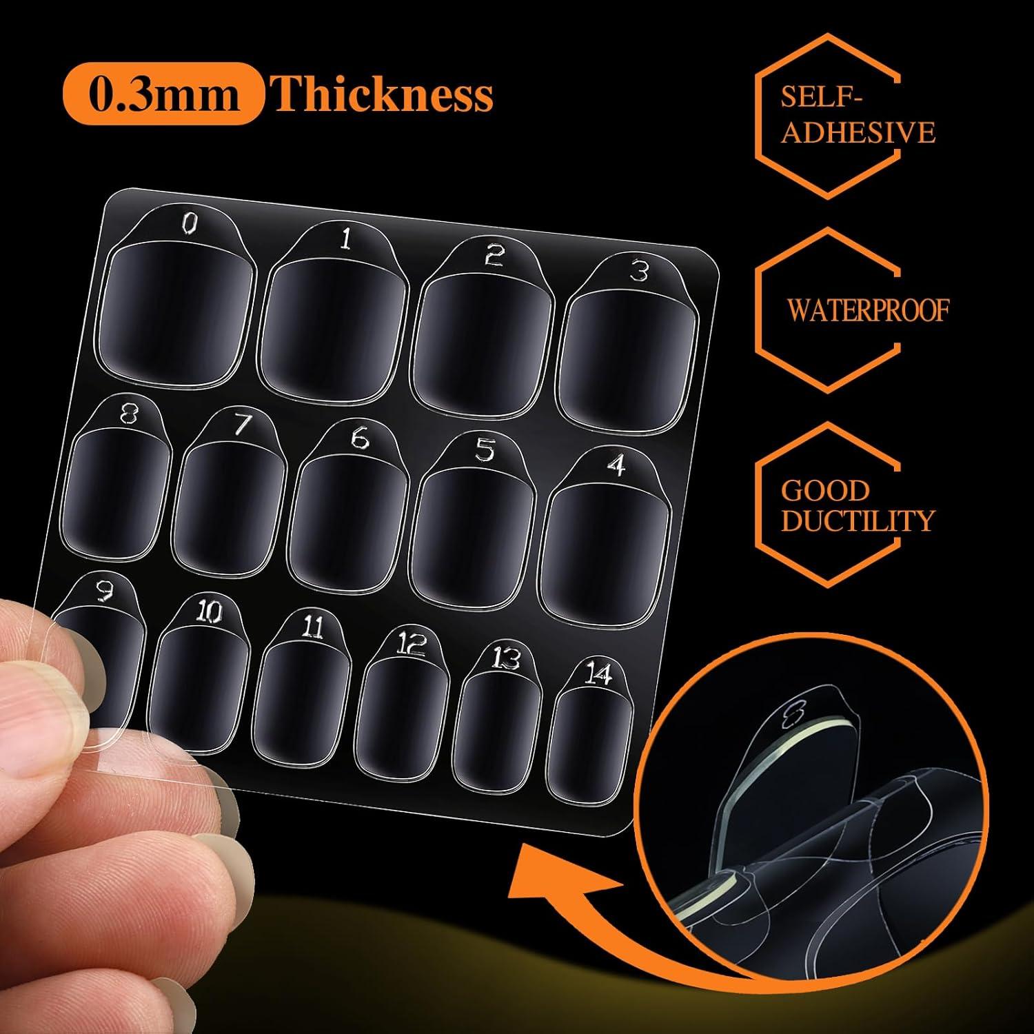 Pestañas Adhesivas para Uñas Teenitor 900 Piezas 15 Tamaños