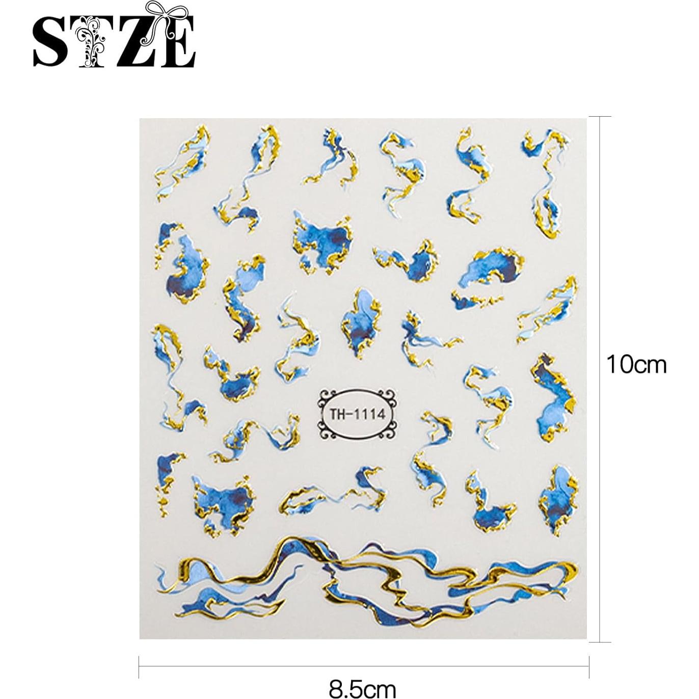 Pegatinas de Uñas Autoadhesivas JMEOWIO 8 Hojas Diseño Mármol