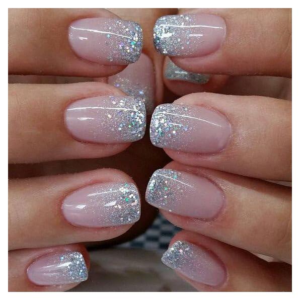 Uñas Postizas Cortas Curvlife Gel Punta Francesa 30 Piezas