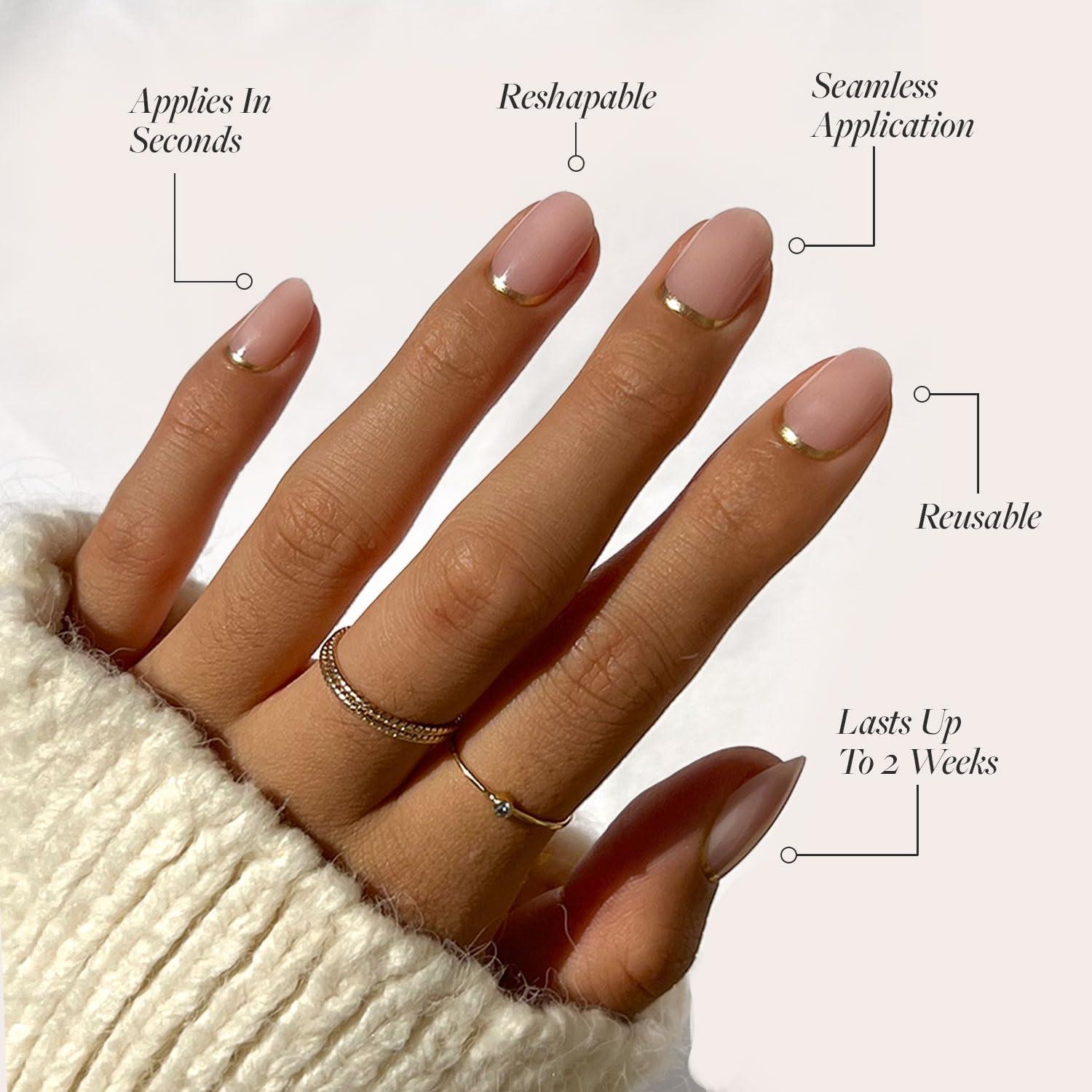 Uñas Postizas Glamnetic Goal Digger - Brillantes y Reutilizables