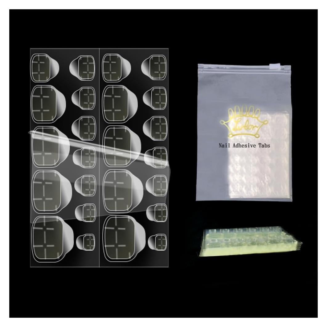 Tabs Adhesivos Invisibles Ivtor para Uñas Postizas - 10 Hojas