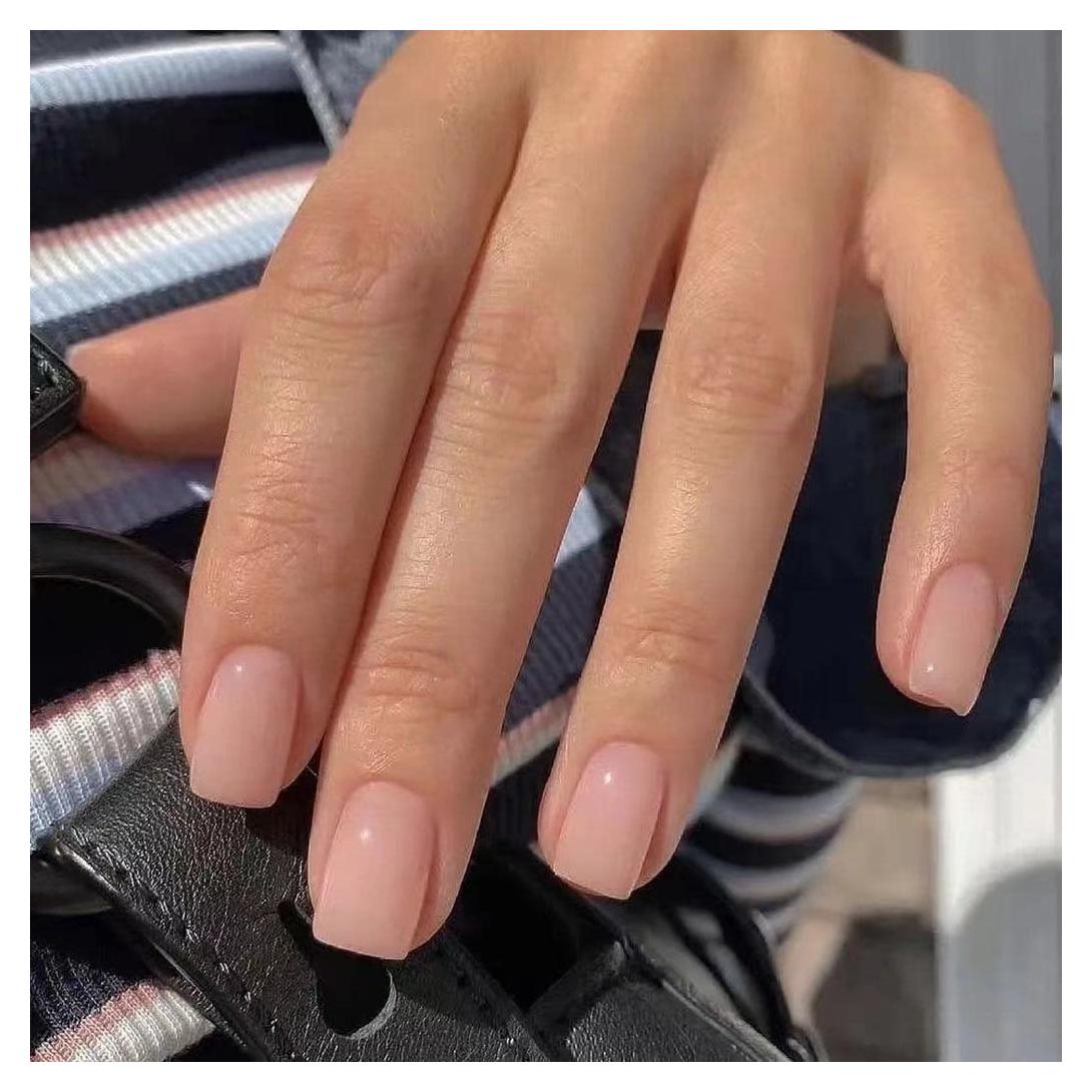 24 Uñas Postizas Cortas Brillantes Foccna - Manicura Rápida