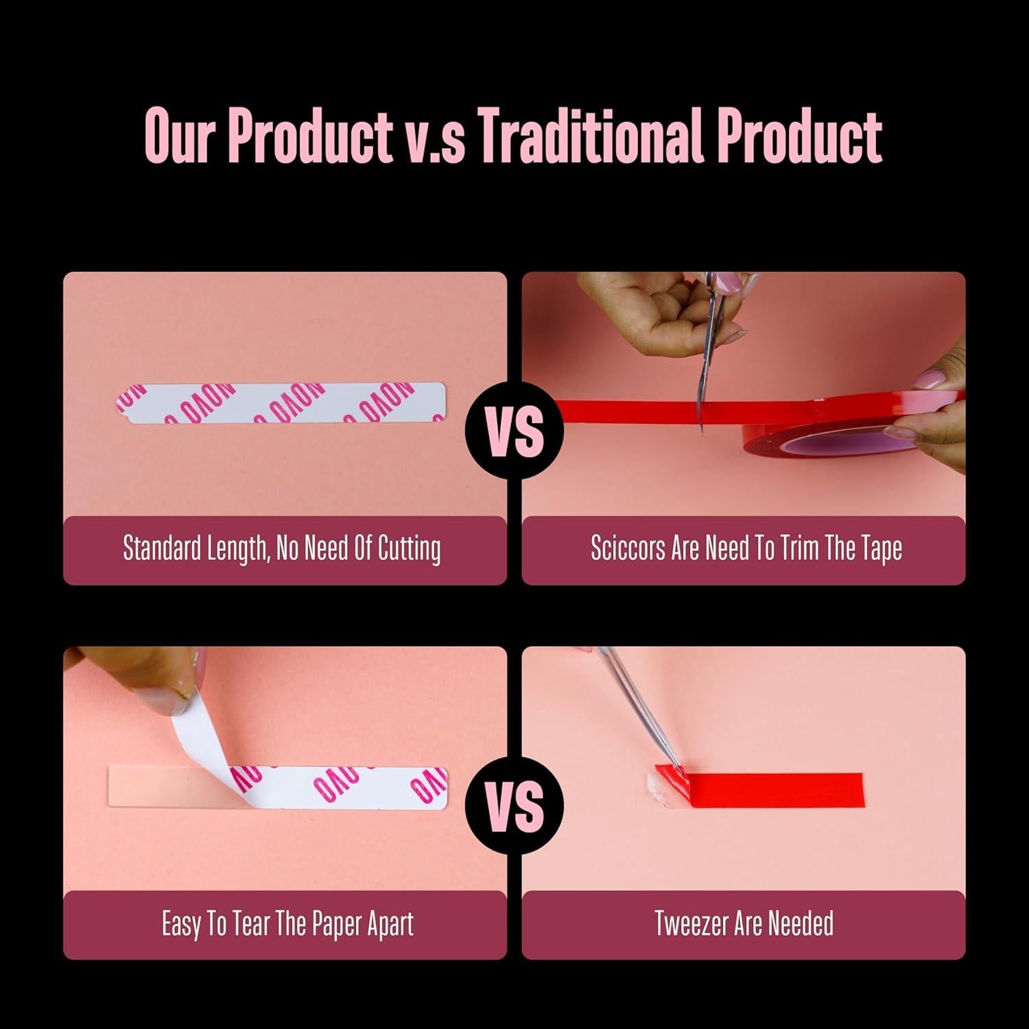 Cinta Adhesiva Doble Cara 360 Piezas NOVO OVO 12 Hojas