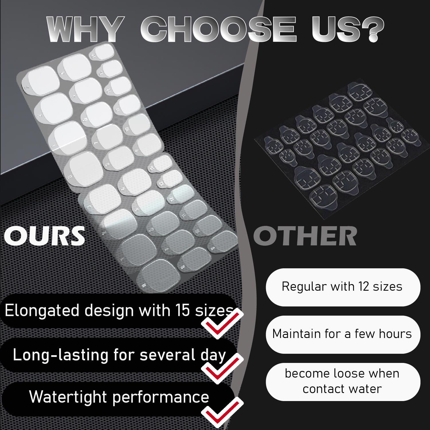 10 Hojas Adhesivas para Uñas Presionadas Jolly Snaps 300pcs