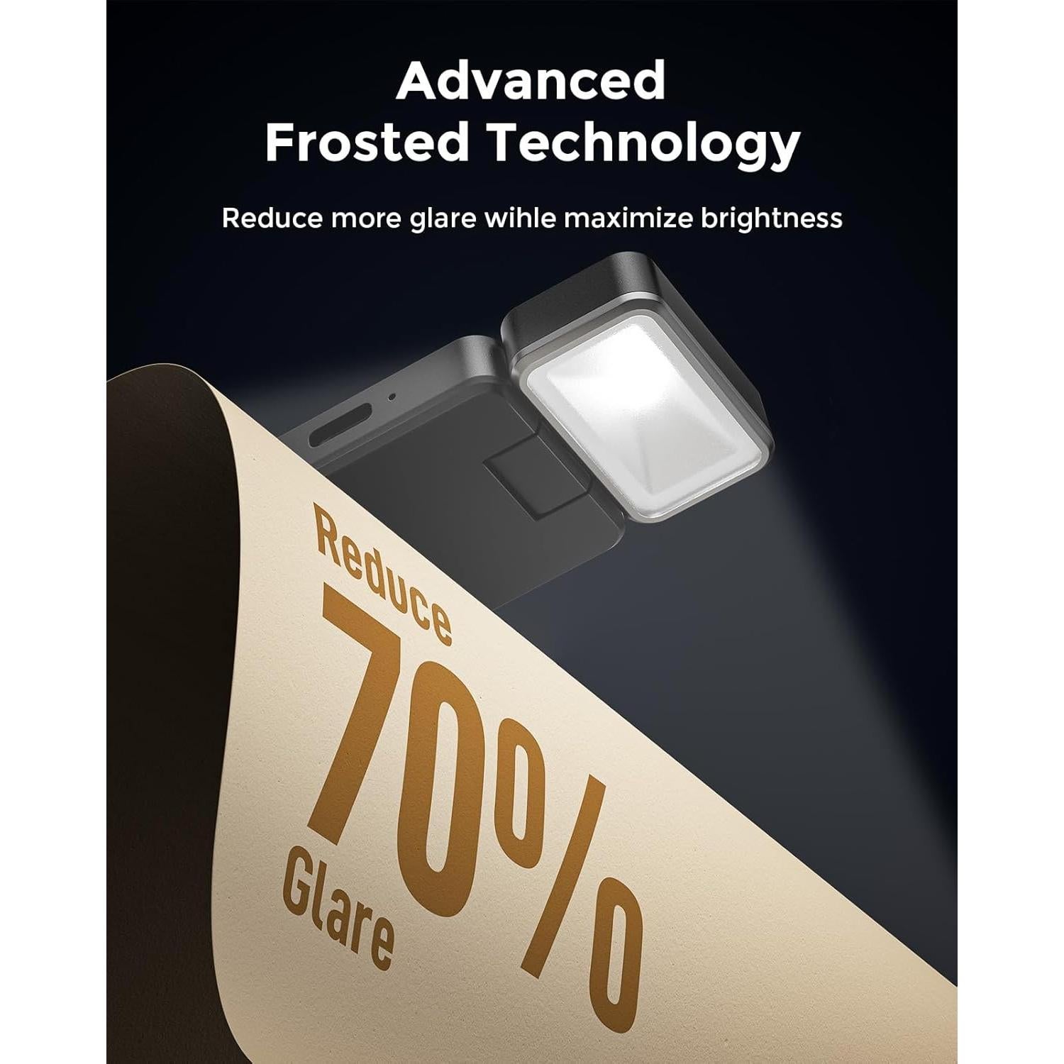 Luz de Lectura LED 86lux Recargable Clip-On Gris 3 Temperaturas