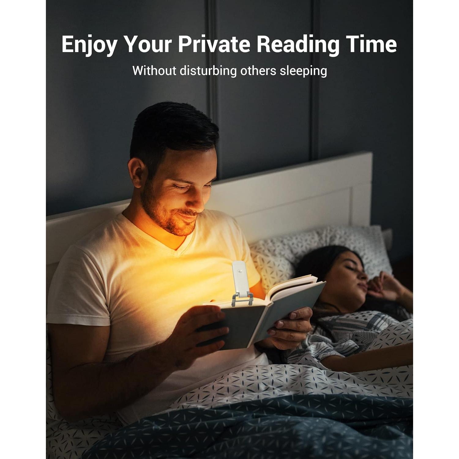 Luz de Lectura DEWENWILS Recargable LED Clip Blanco 4 Brillos