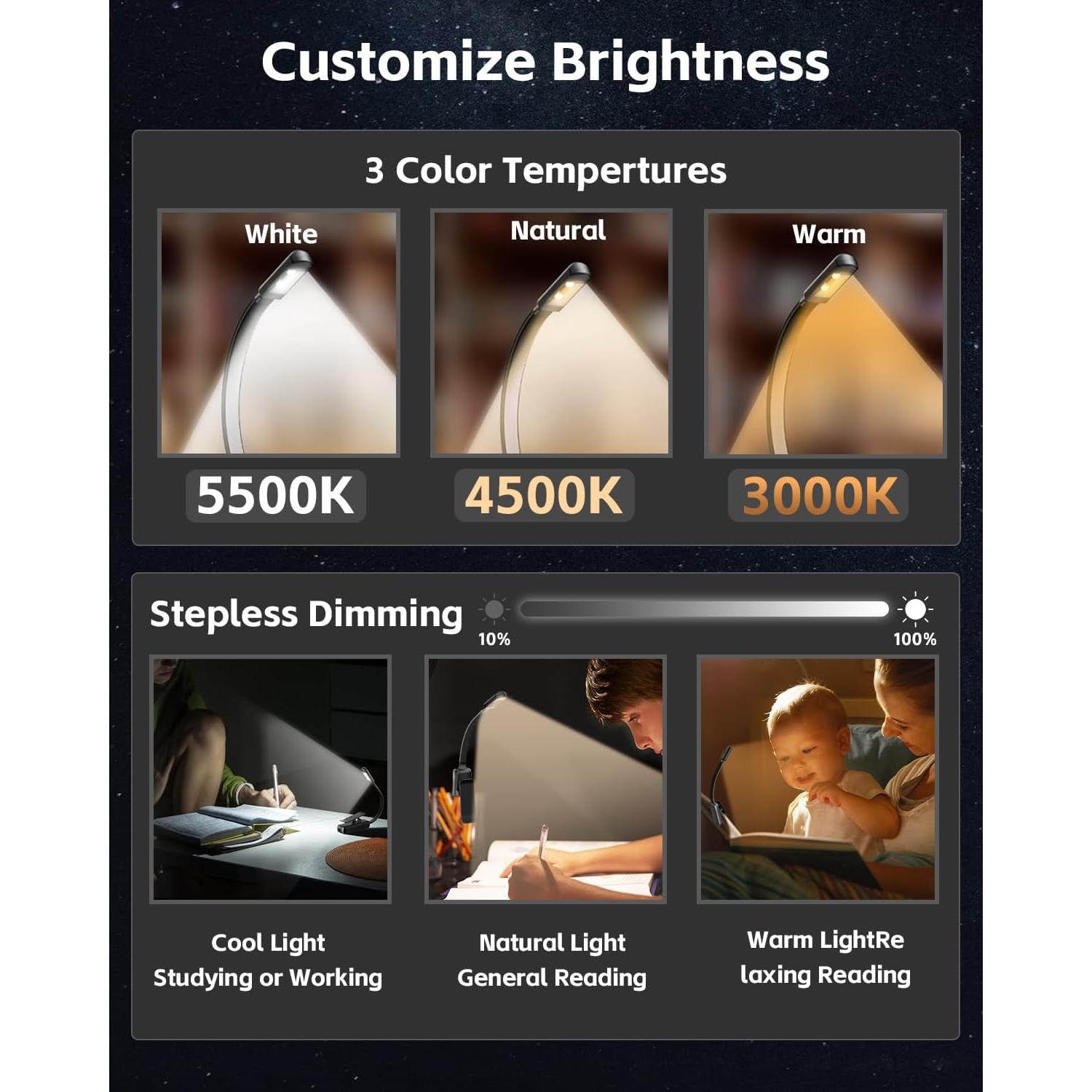 Luz de Lectura Recargable Portátil Shenzhen Youzhan Negro