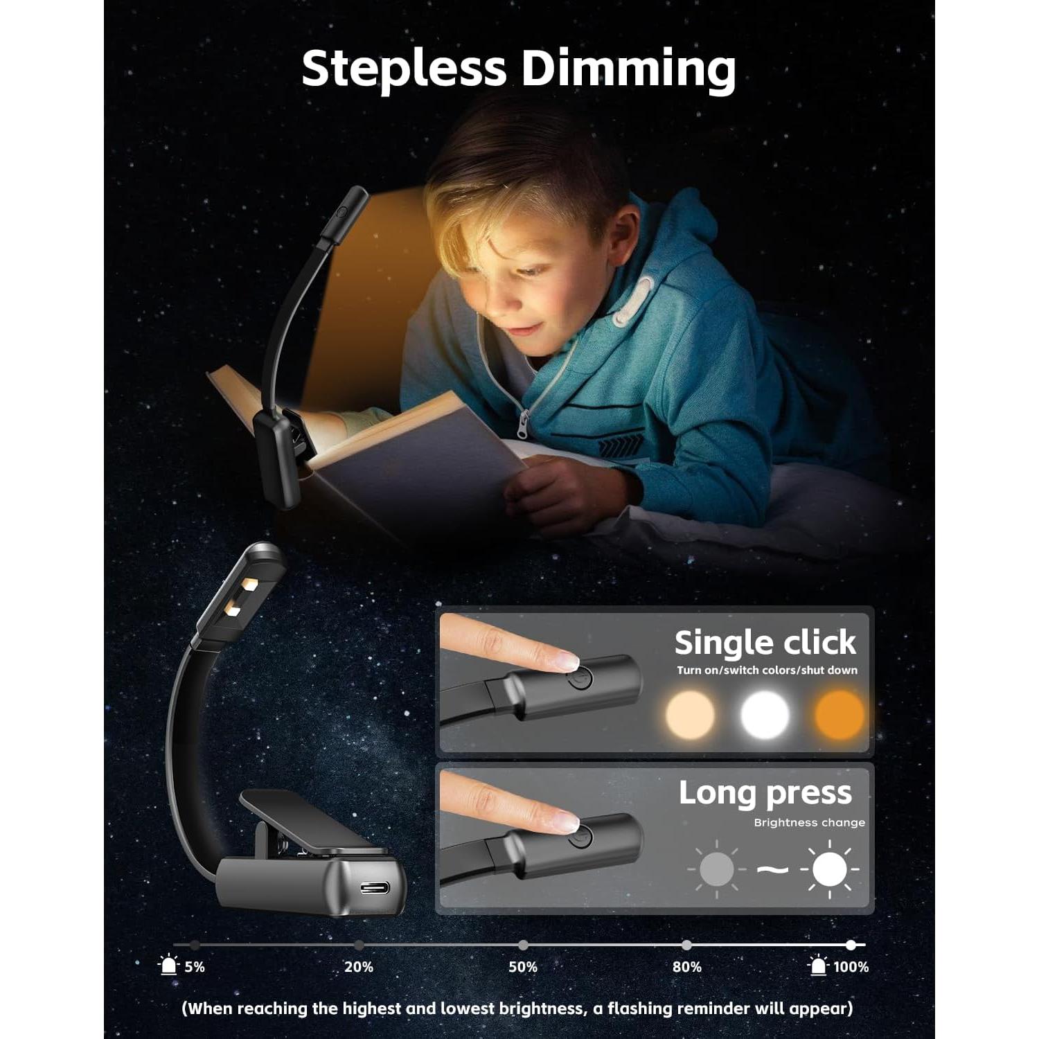 Luz de Lectura Recargable Portátil Shenzhen Youzhan Negro