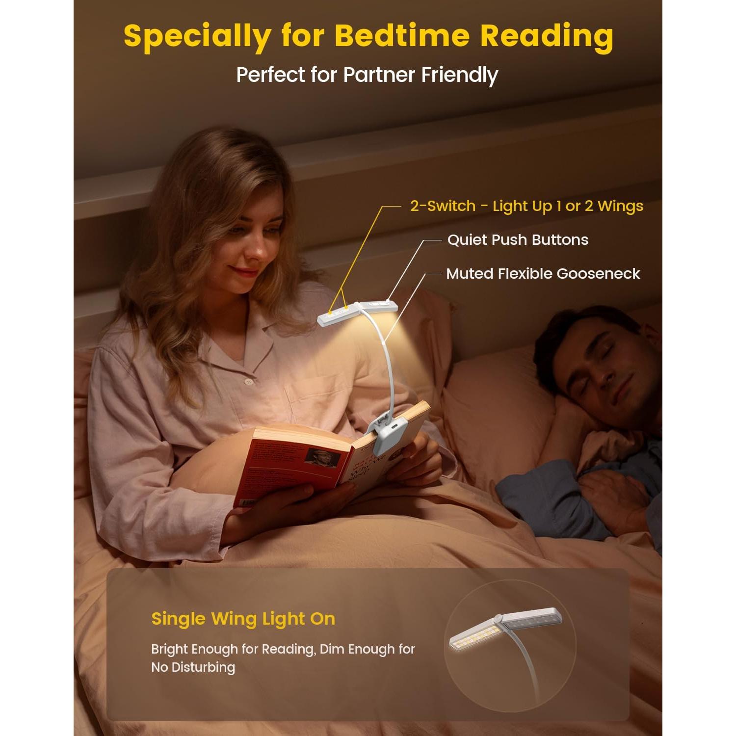 Luz de lectura Glocusent Wingy 48 LED recargable 3 colores