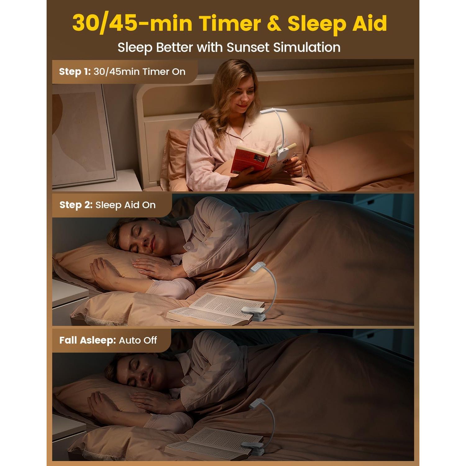 Luz de lectura Glocusent Wingy 48 LED recargable 3 colores