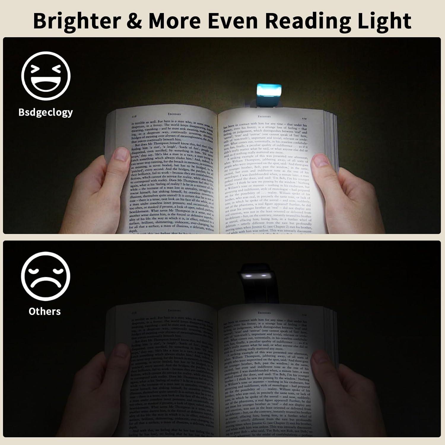 Luz de Libro Recargable USB Bsdgeclogy 3 Modos 5 Brillos