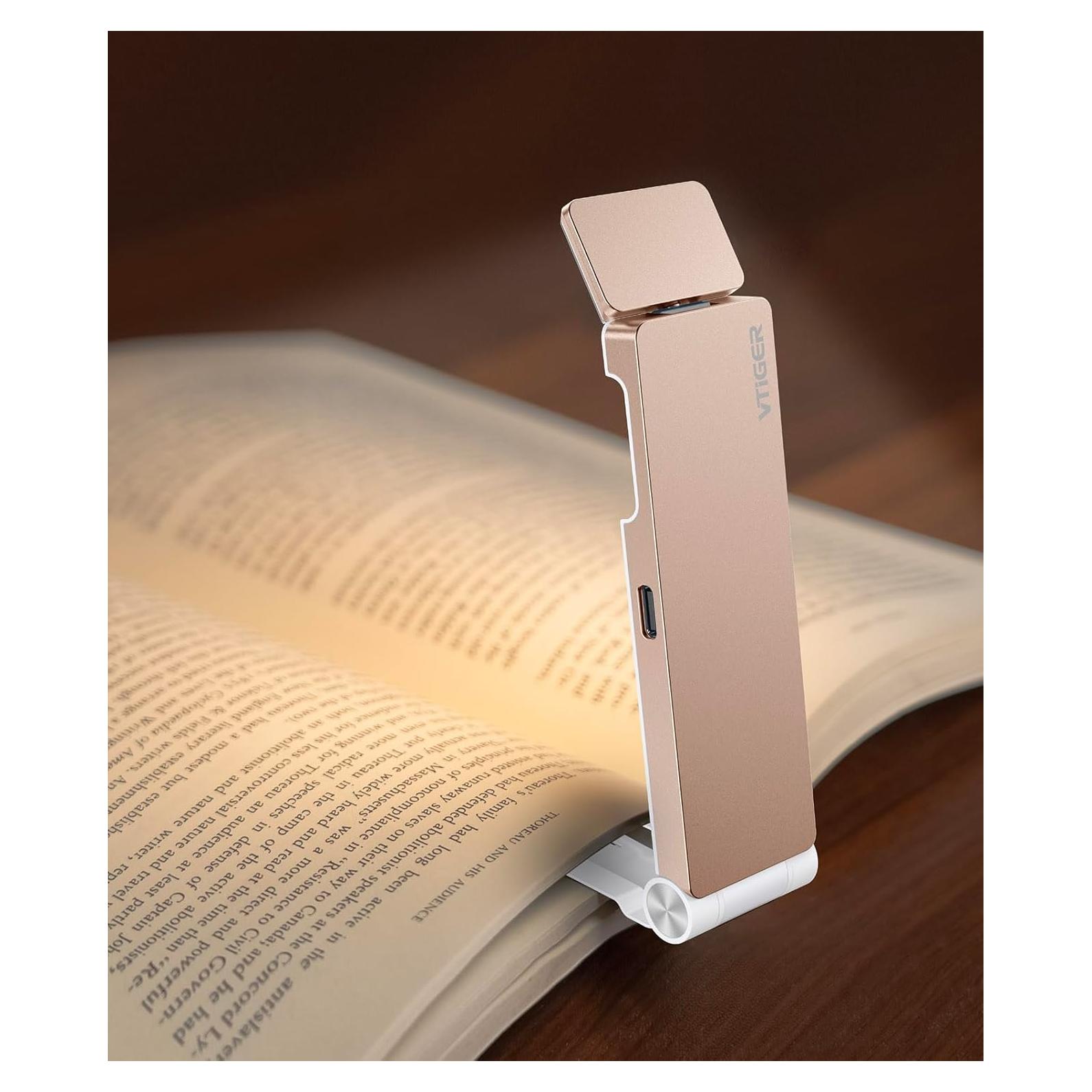 Luz de Lectura Recargable VTIGER B1 LED Clip Plegable 3 Colores