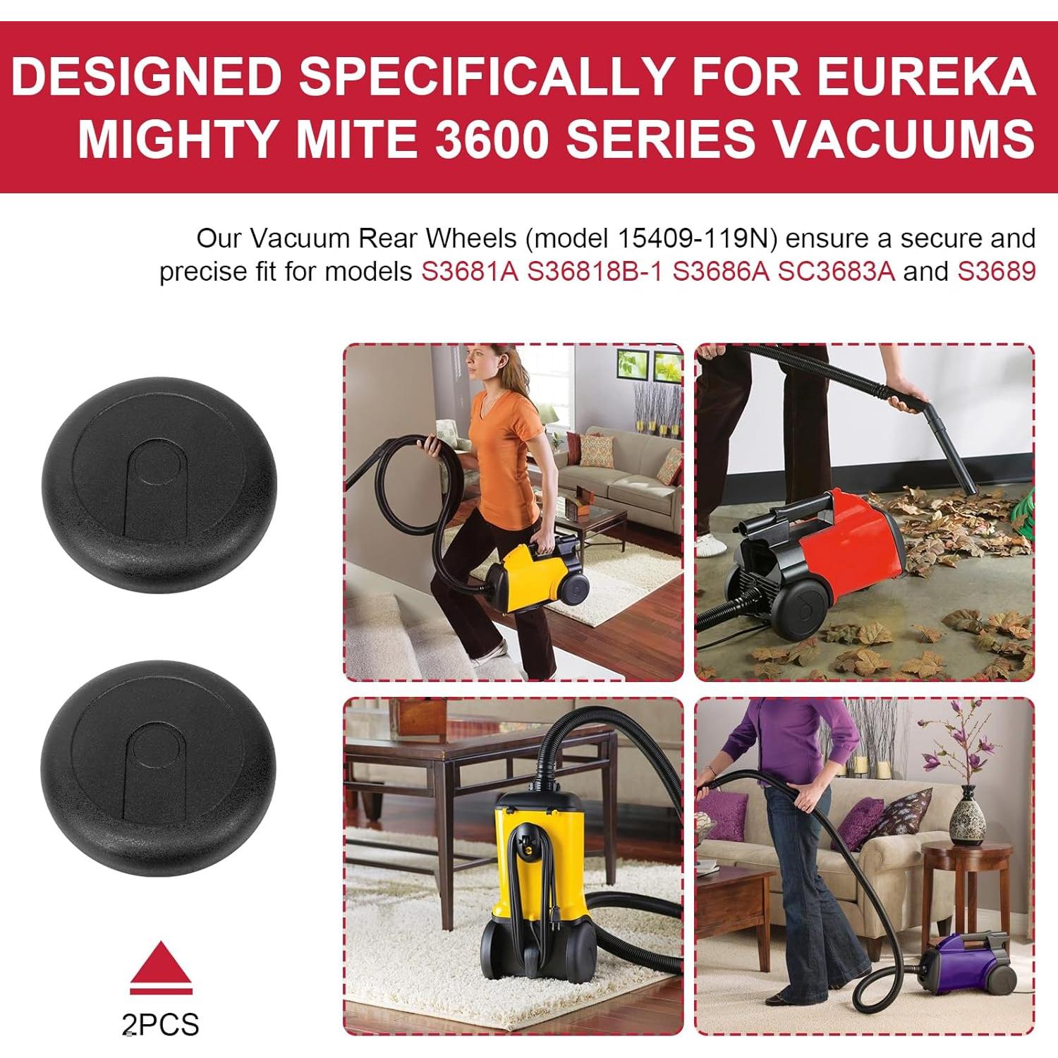 Ruedas Traseras de Vacío Giokyi 15409-119N para Aspiradoras Eureka Mighty Mite