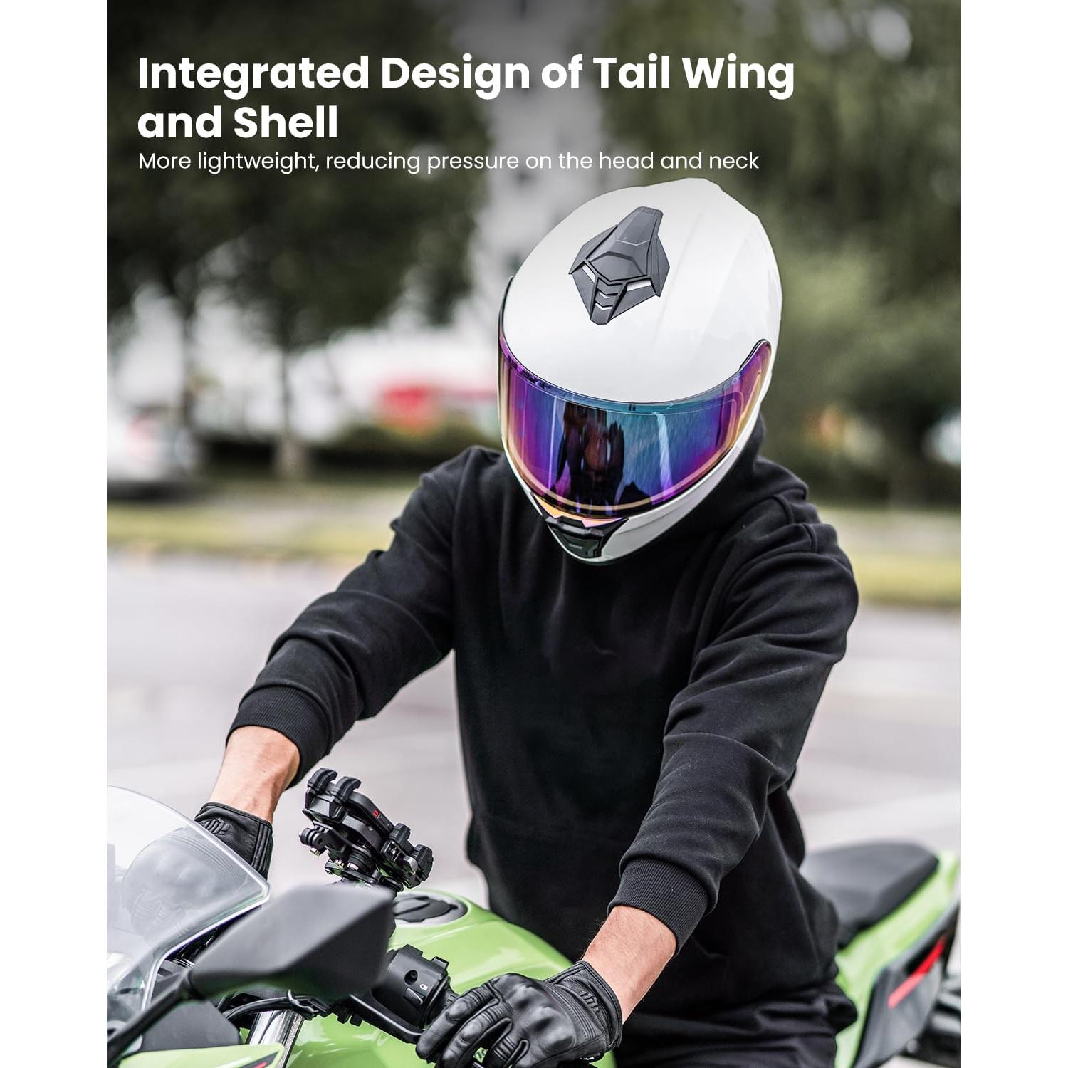 Casco de Motocicleta Auboa AU-T801 Blanco Grande