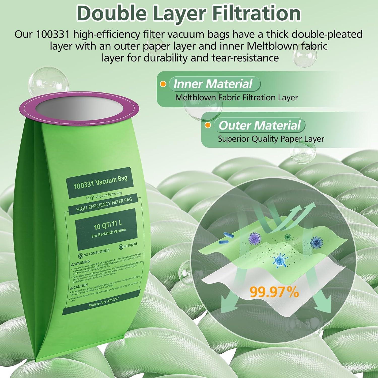 16 Bolsas de Vacío Isinlive 100331 para Aspiradora ProTeam