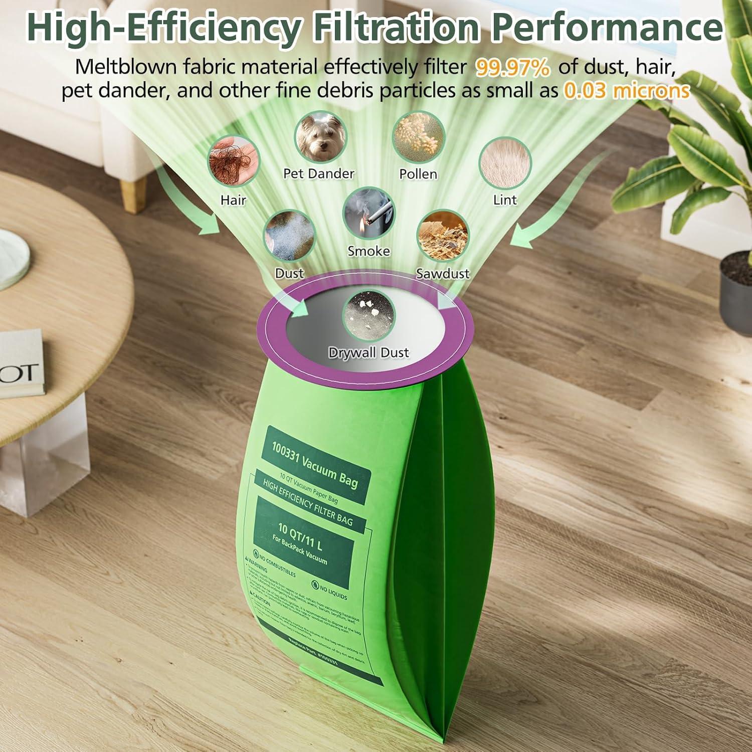 16 Bolsas de Vacío Isinlive 100331 para Aspiradora ProTeam