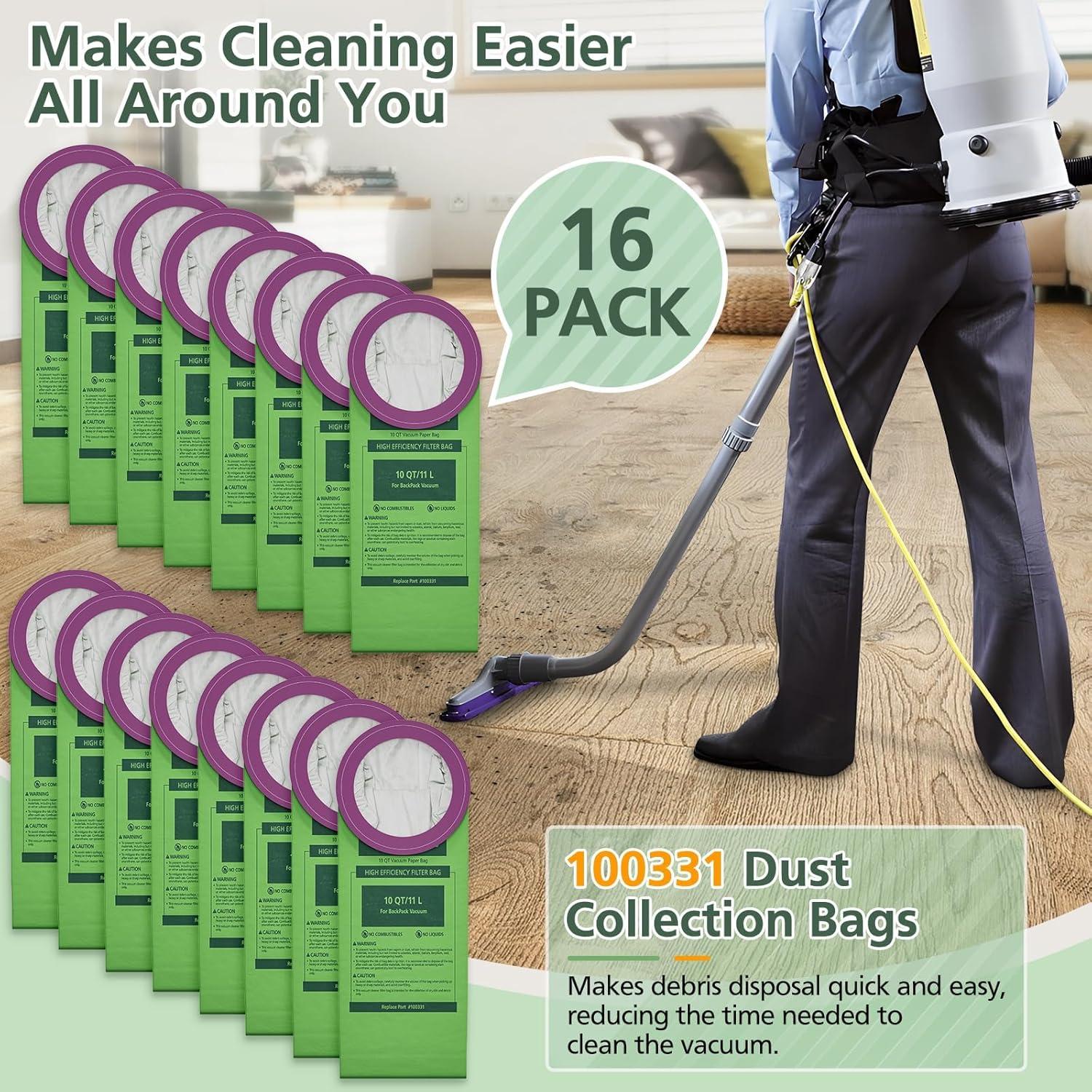 16 Bolsas de Vacío Isinlive 100331 para Aspiradora ProTeam