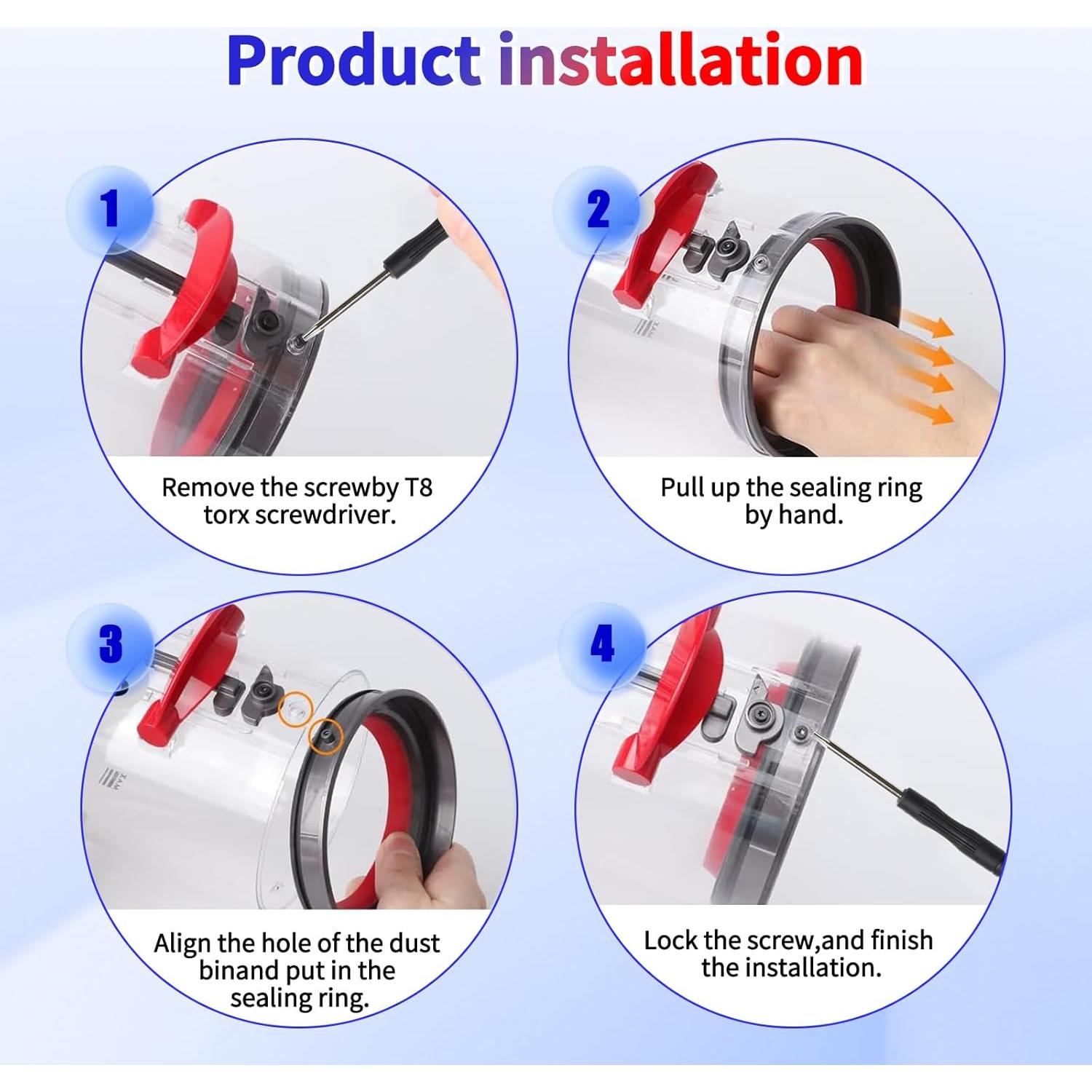 Anillo de Sellado Fijo KELUKE para Aspiradora V10 SV12