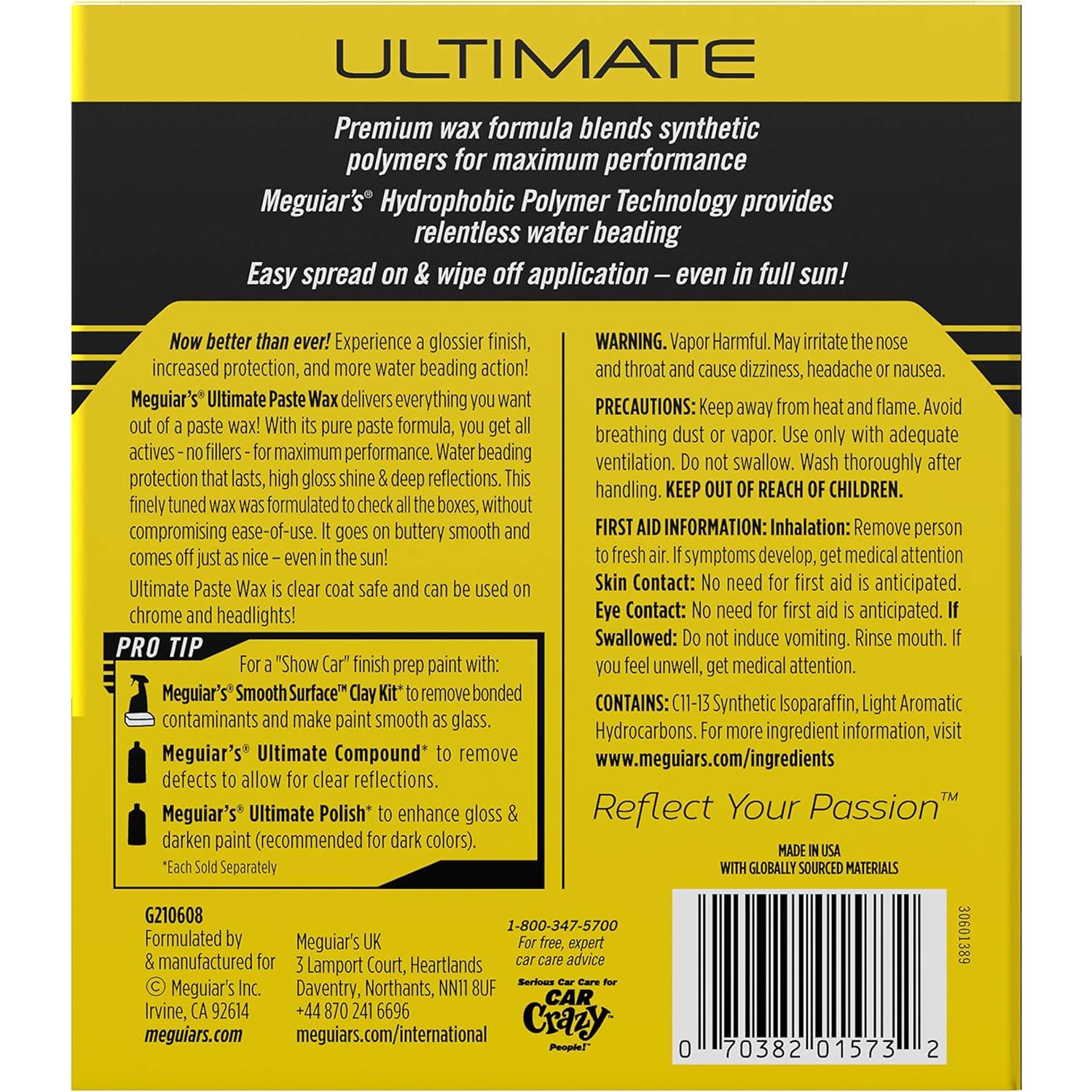 Cera Paste Ultimate Meguiar's 226.8 g - Brillo y Protección