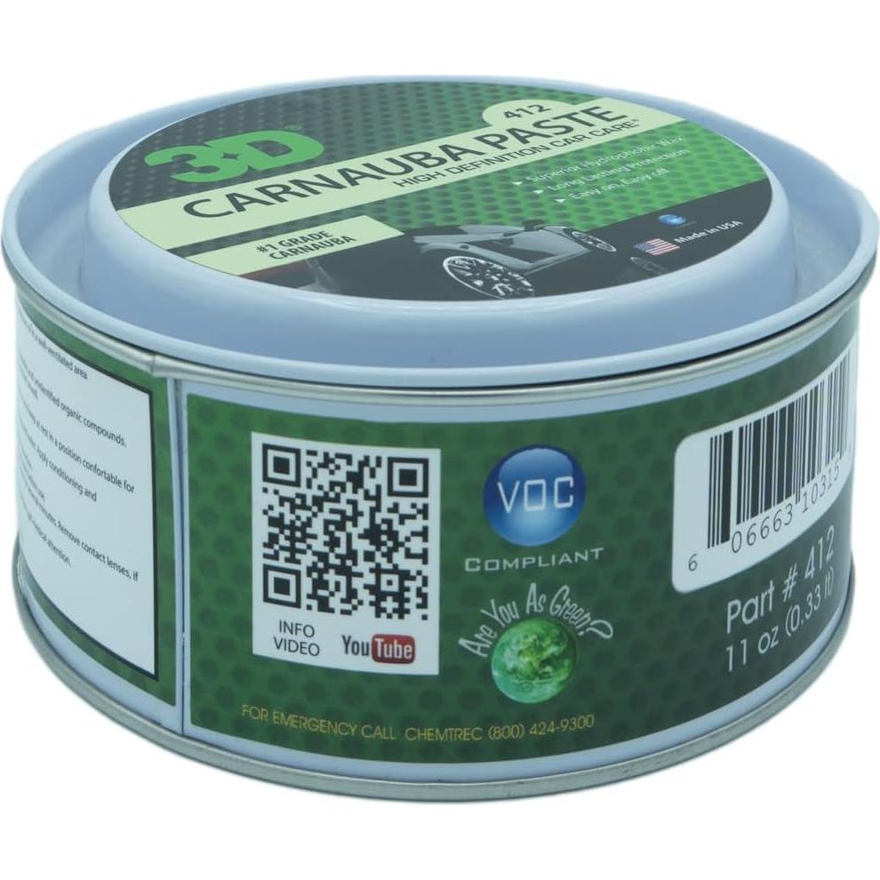 Cera en Pasta Carnauba 3D - Brillo Húmedo Profundo 390g