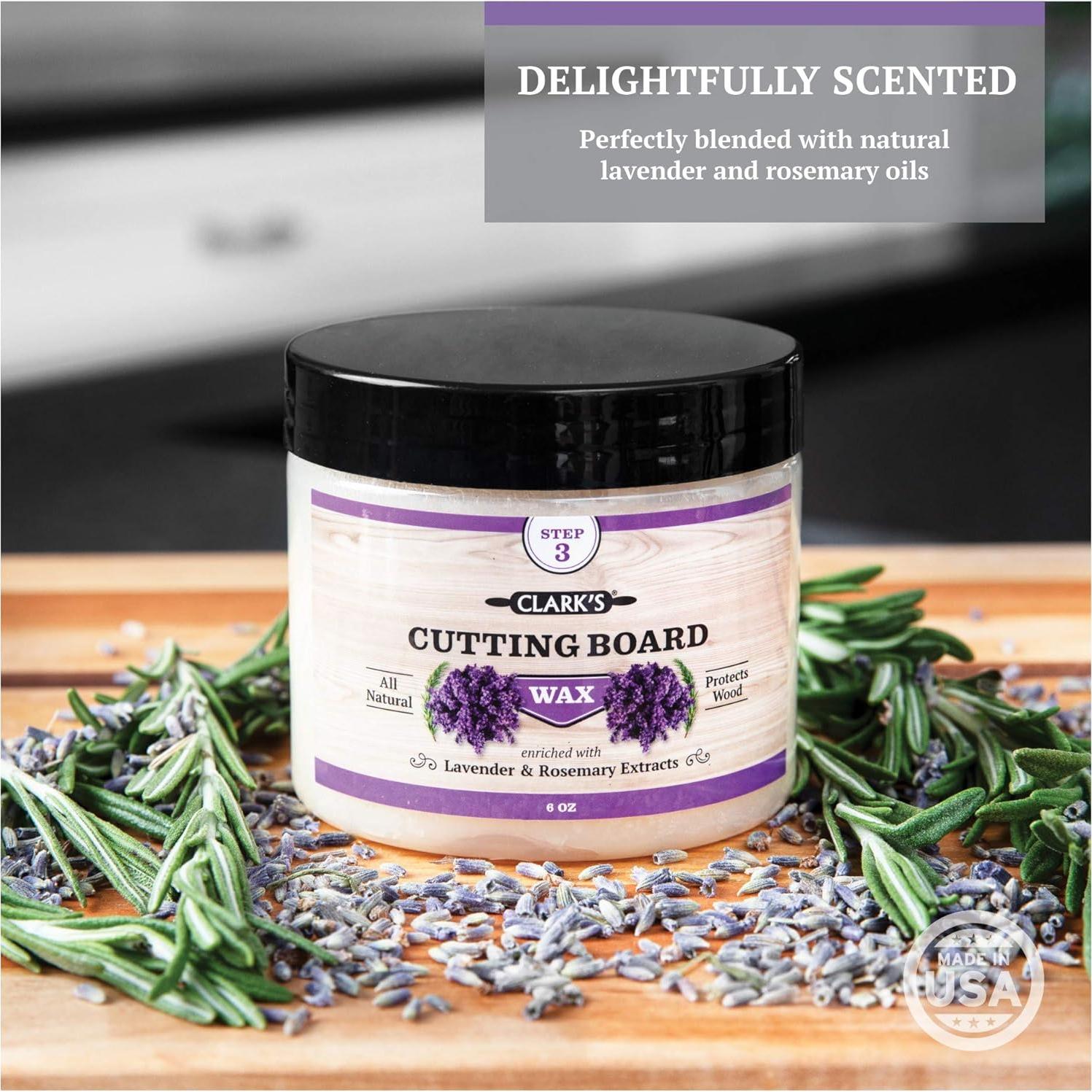 Cera para Tablas de Cortar Clark's 170g - Grado Alimentario con Lavanda y Romero