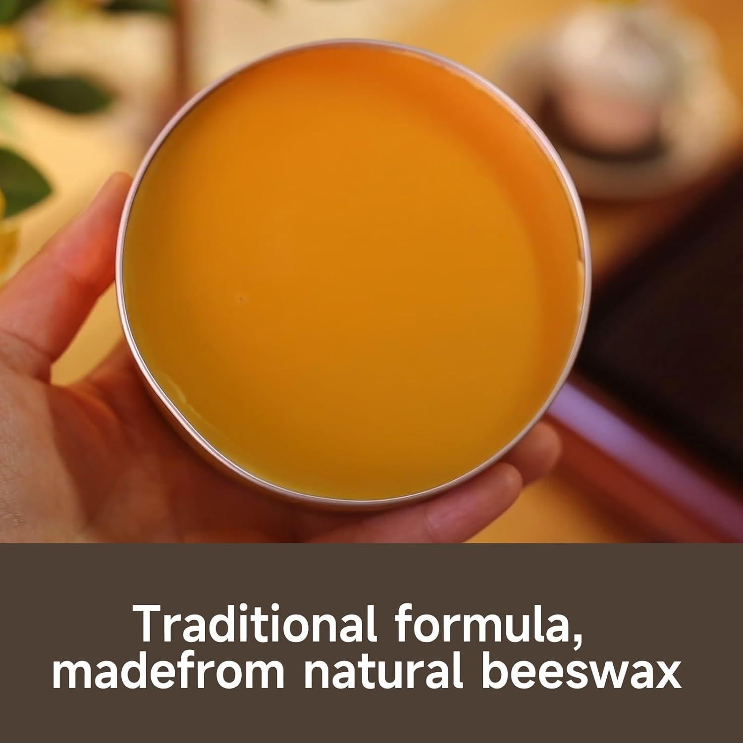 Pulidor de Madera Mollor 396g Cera de Abeja Natural con Esponjas