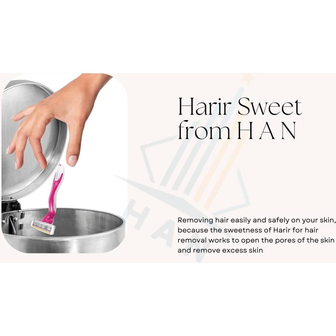 Cera de Azúcar 100% Natural Harir - 3 Paquetes de 100g