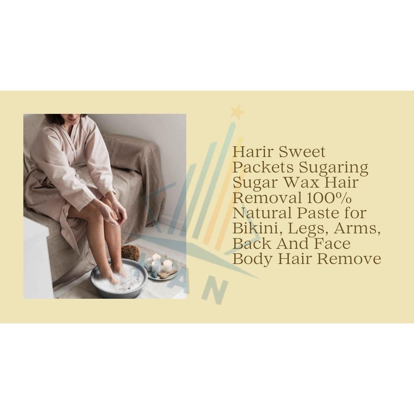 Cera de Azúcar 100% Natural Harir - 3 Paquetes de 100g