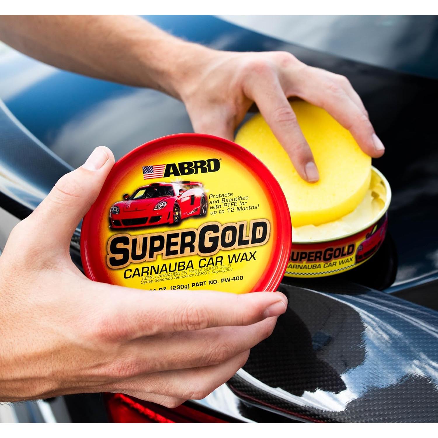Cera de Carnauba Super Gold ABRO 226.8 g - Brillo y Protección