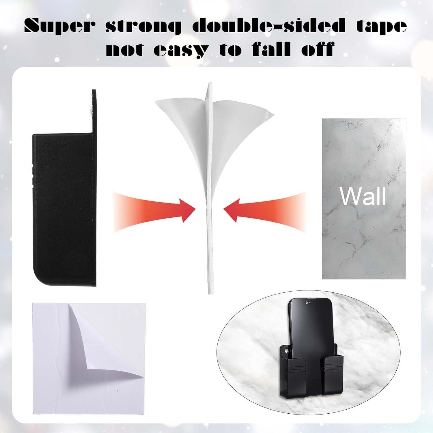 Soporte de Teléfono Montado en Pared WY LIGHTING LEVEL - 4 Piezas, Autoadhesivo, Compatible con Smartphones