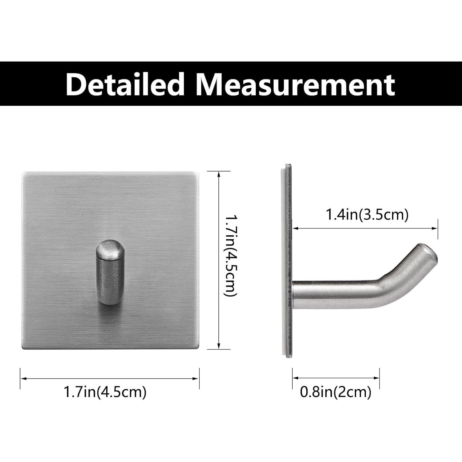 Ganchos Adhesivos FOMANSH de Acero Inoxidable 6 Paquetes Plata