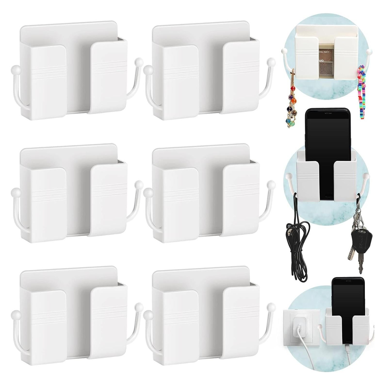 Soporte de Teléfono Montaje en Pared Jetec 6 Pcs Blanco