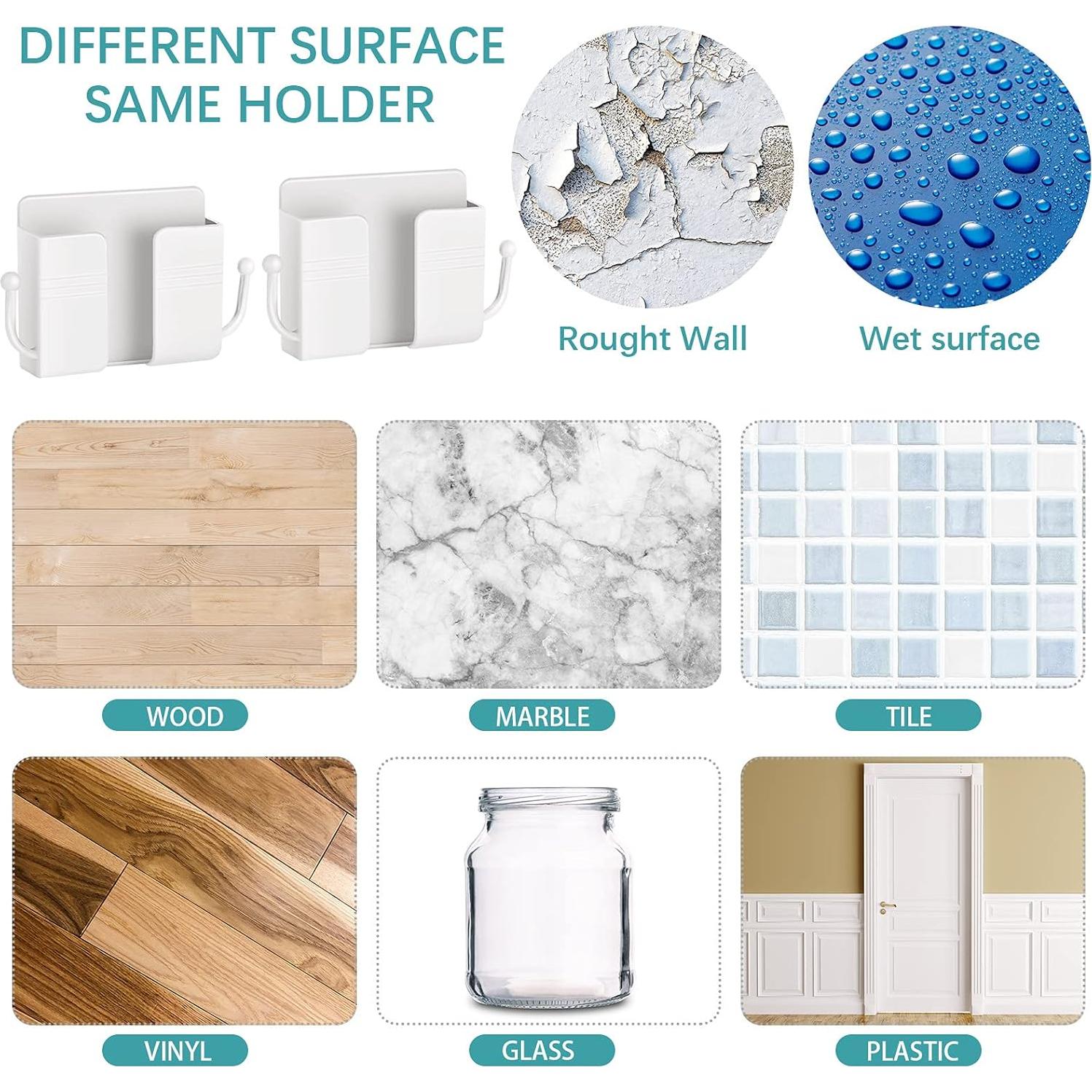 Soporte de Teléfono Montaje en Pared Jetec 6 Pcs Blanco