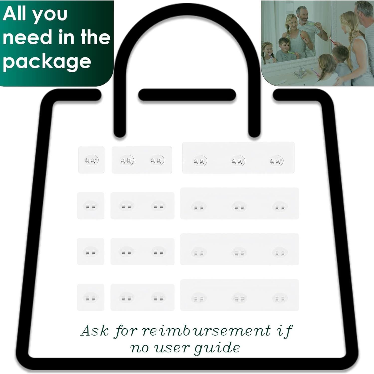 Ganchos Adhesivos Jovware para Ducha y Cocina - Paquete de 12