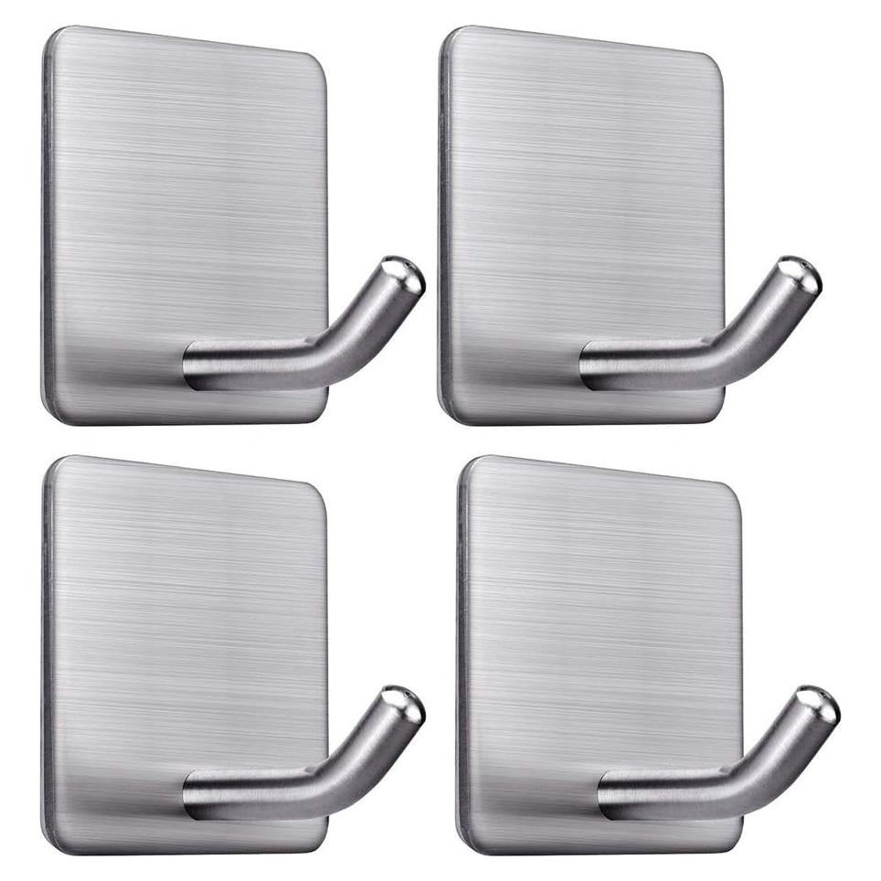 Ganchos Adhesivos FOTYRIG de Acero Inoxidable - 4 Piezas