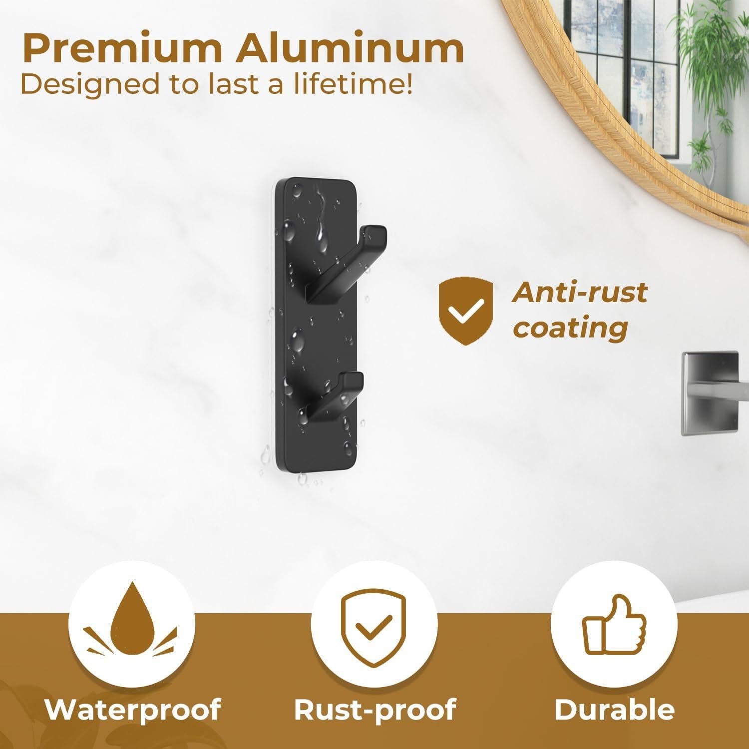 Ganchos Adhesivos Susswiff para Abrigos y Toallas - 2 Paquete