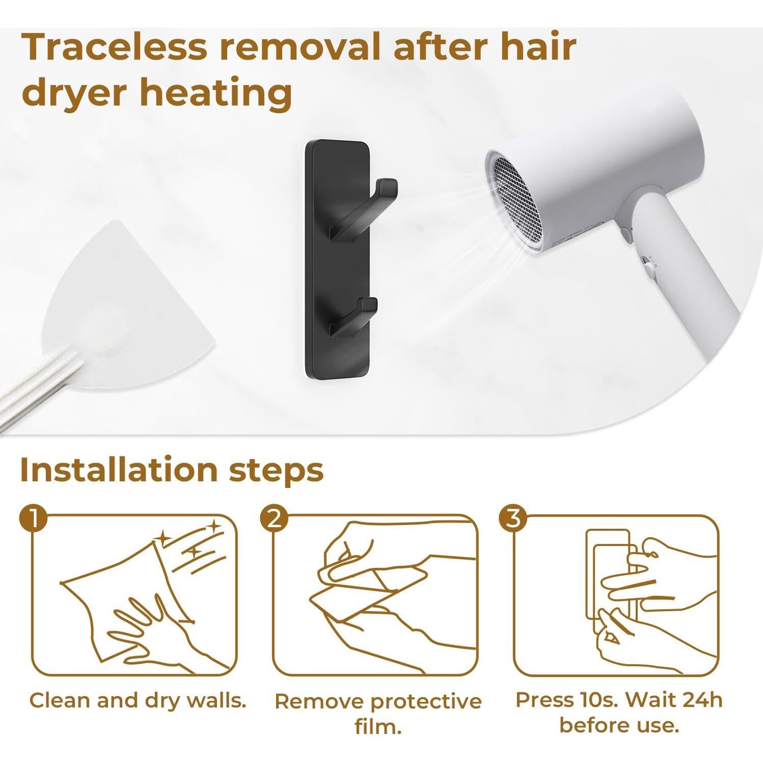 Ganchos Adhesivos Susswiff para Abrigos y Toallas - 2 Paquete